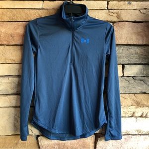 Under Armour Velocity blue 1/2 zip long sleeve activewear top Girl’s Large NWT